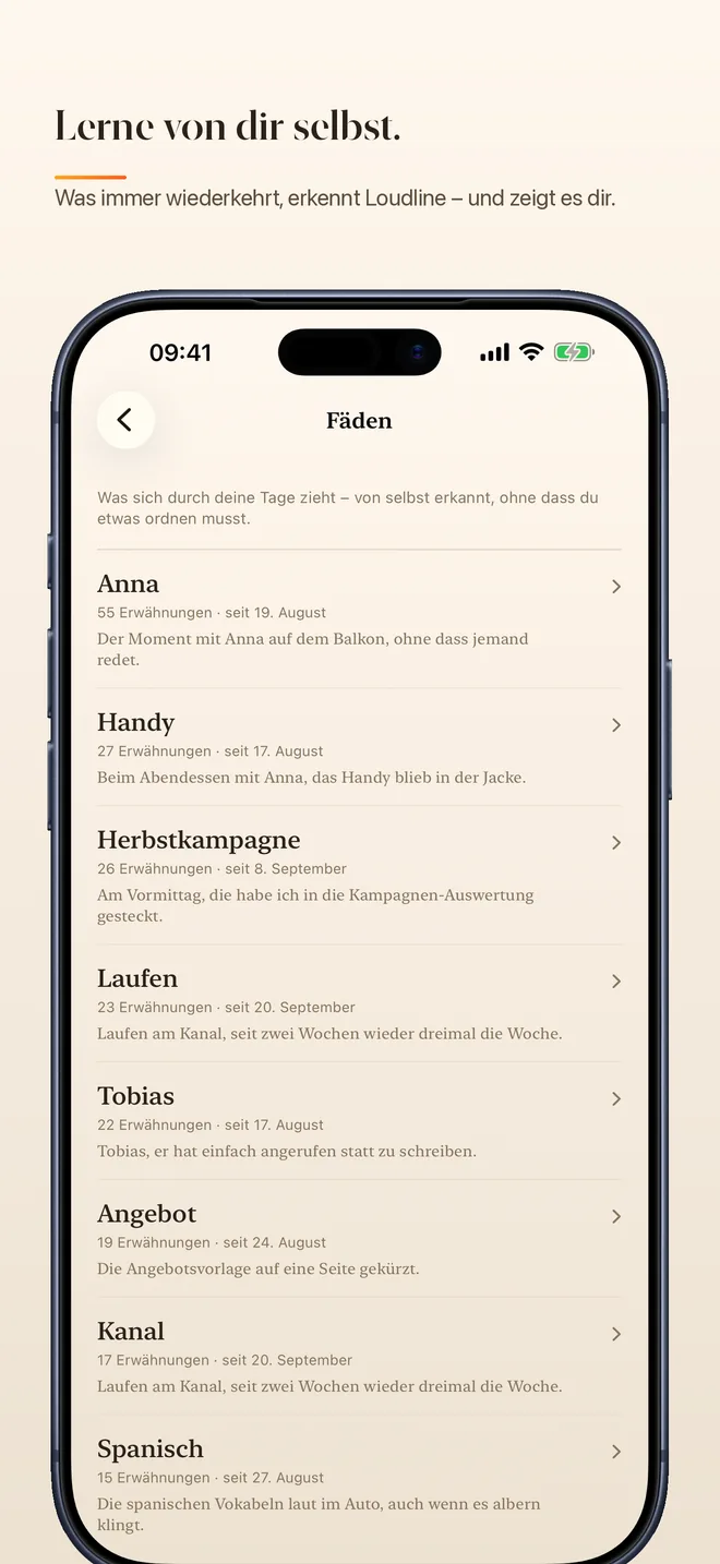 Lerne von dir selbst – Was immer wiederkehrt, erkennt Loudline – und zeigt es dir