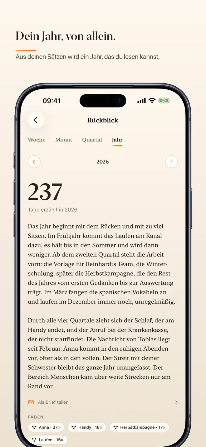 Dein Jahr, von allein – Aus deinen Sätzen wird ein Jahr, das du lesen kannst