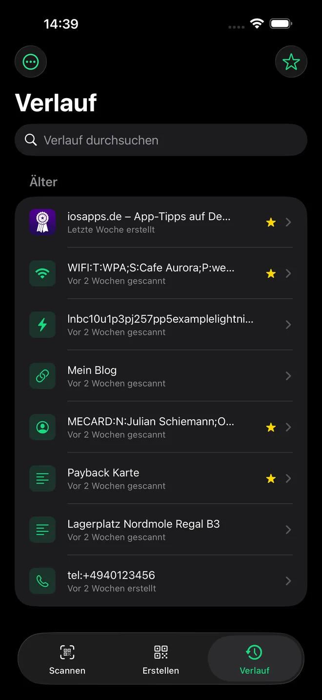 Keine Werbung, kein Tracking: kein Konto, keine Cloud, alles auf dem iPhone
