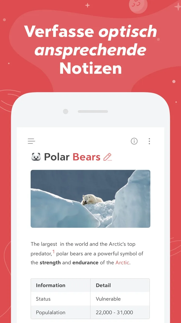 Bear – Markdown-Notizen mit nativer Formatierung und Editor-Themes.
